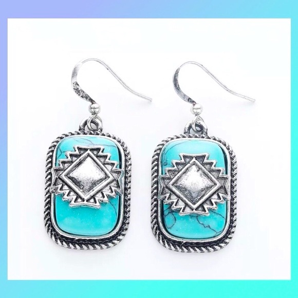 Jewelry - New!! 925 Silver Bohemia Turquoise drop Earrings!